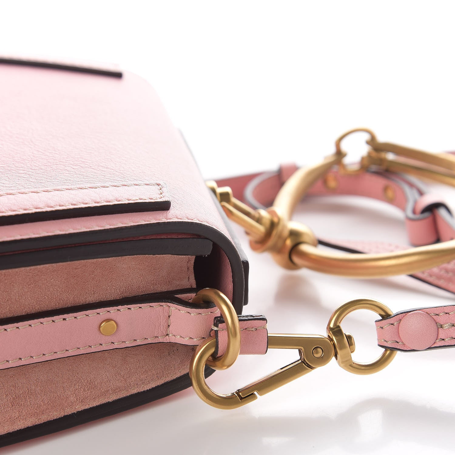 Chloe Calfskin Suede Small Nile Bracelet Bag Washed Pink 12 of 12