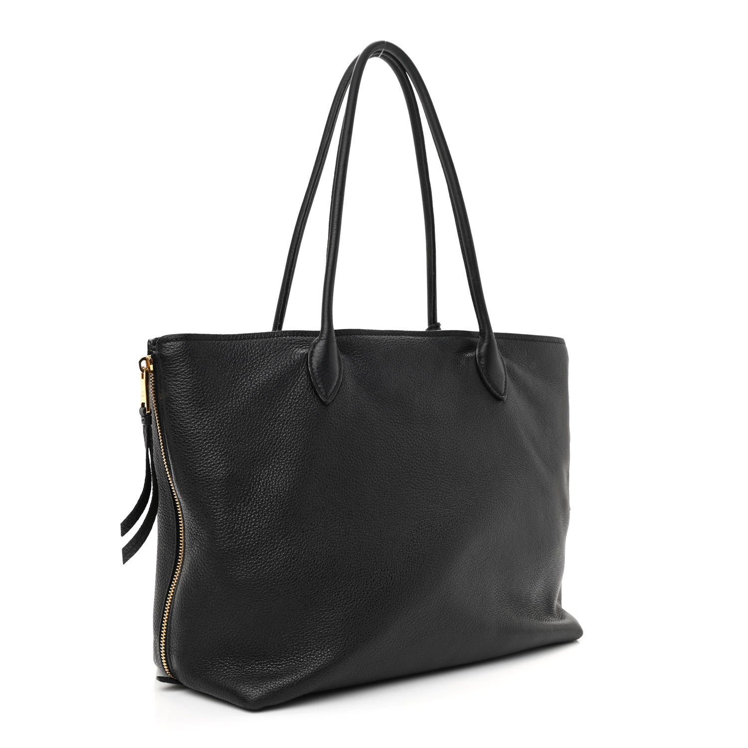Prada Vitello Daino Side Zip Tote Black 2 of 9