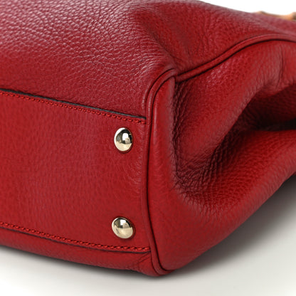 Gucci Calfskin Small Bamboo Shopper Tote Red 9 of 9