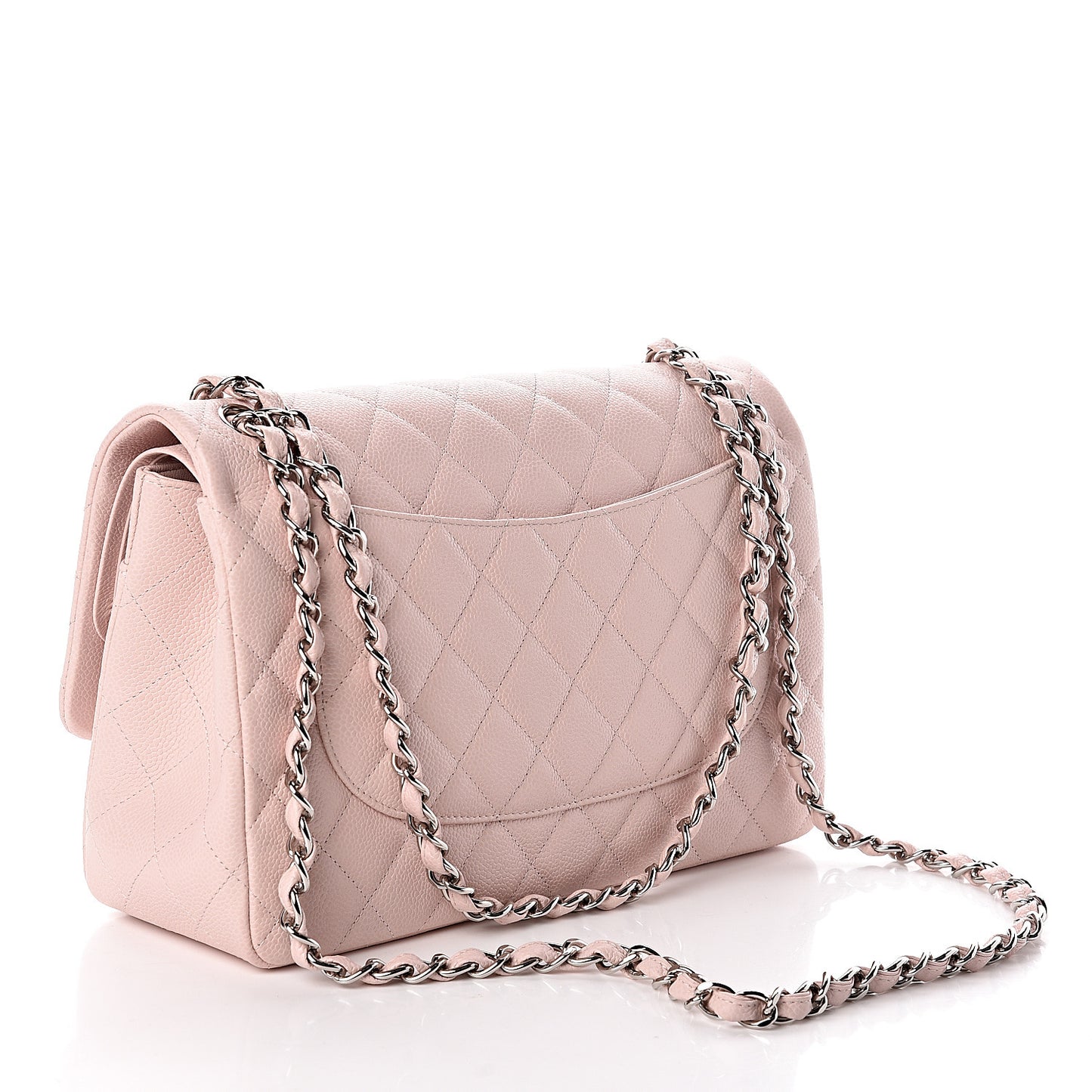 Caviar Quilted Jumbo Double Flap Pink