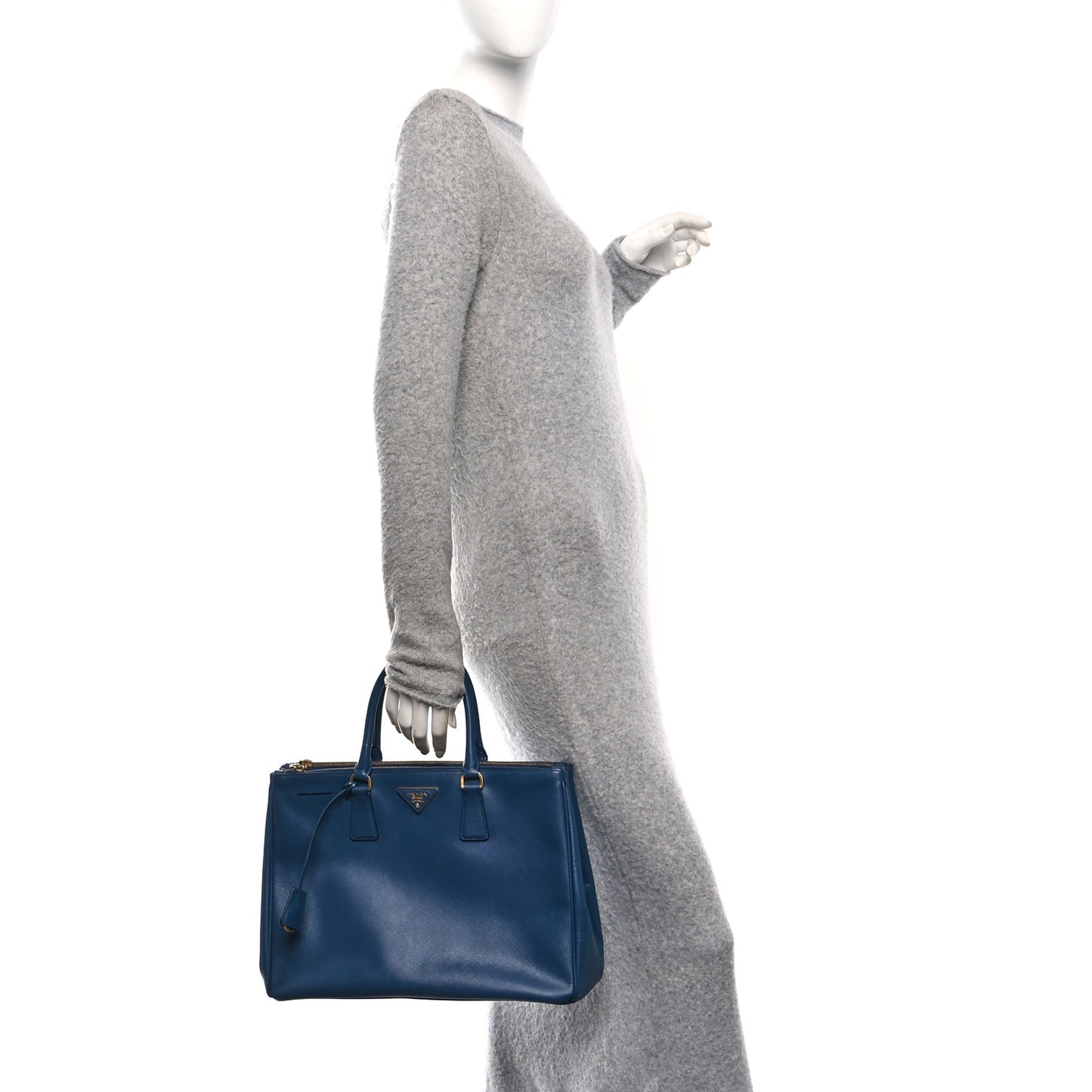 Saffiano Large Galleria Double Zip Tote Bluette