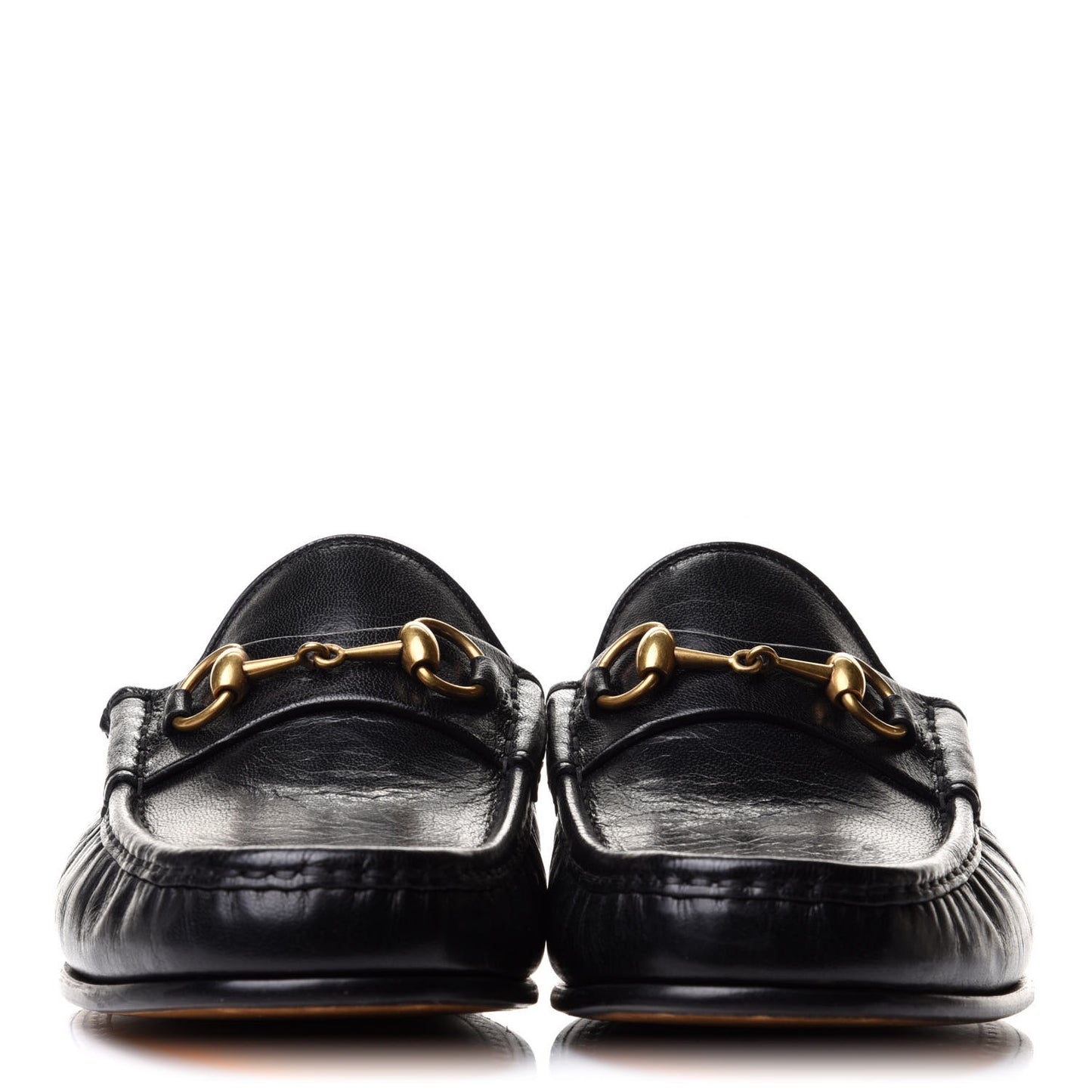 Goatskin Stripe Mens Horsebit Slingback Slippers 9 Black