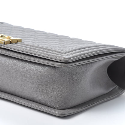 Chanel Caviar Quilted New Medium Boy Flap Grey 6 of 9