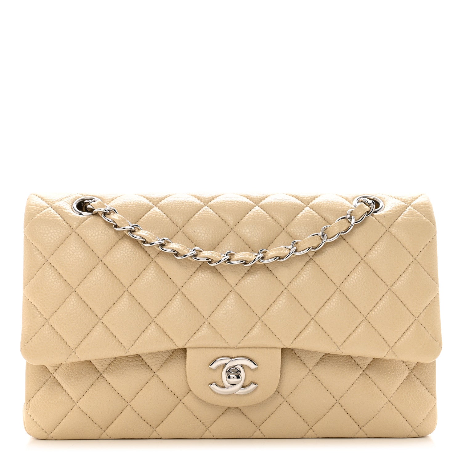 Chanel Caviar Quilted Medium Double Flap Beige 1 of 10