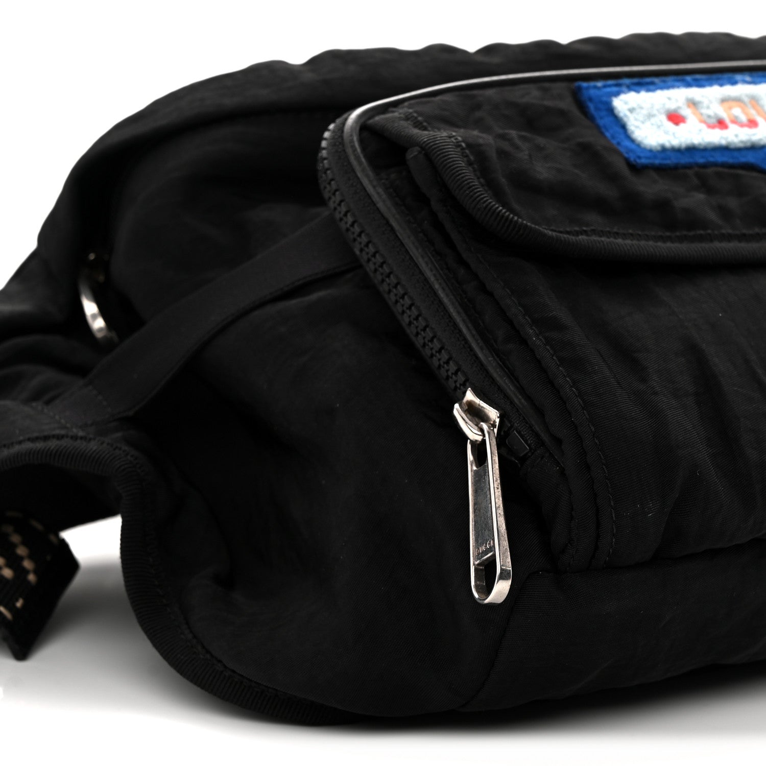 Gucci Nylon 80s Logo Patch Belt Bag Black 9 of 10