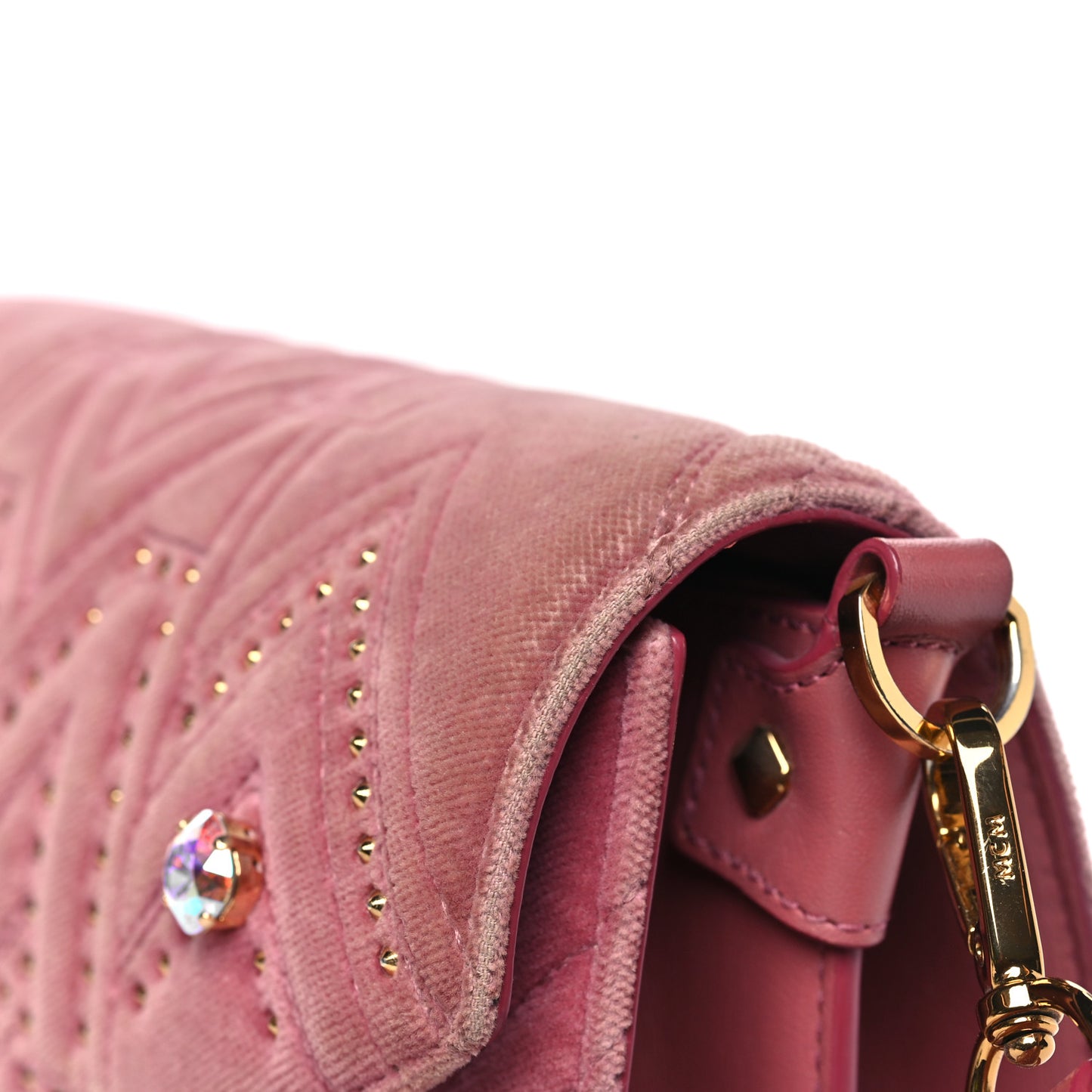 Velvet Swarovski Crystal Patricia Crossbody Bag Quartz Pink
