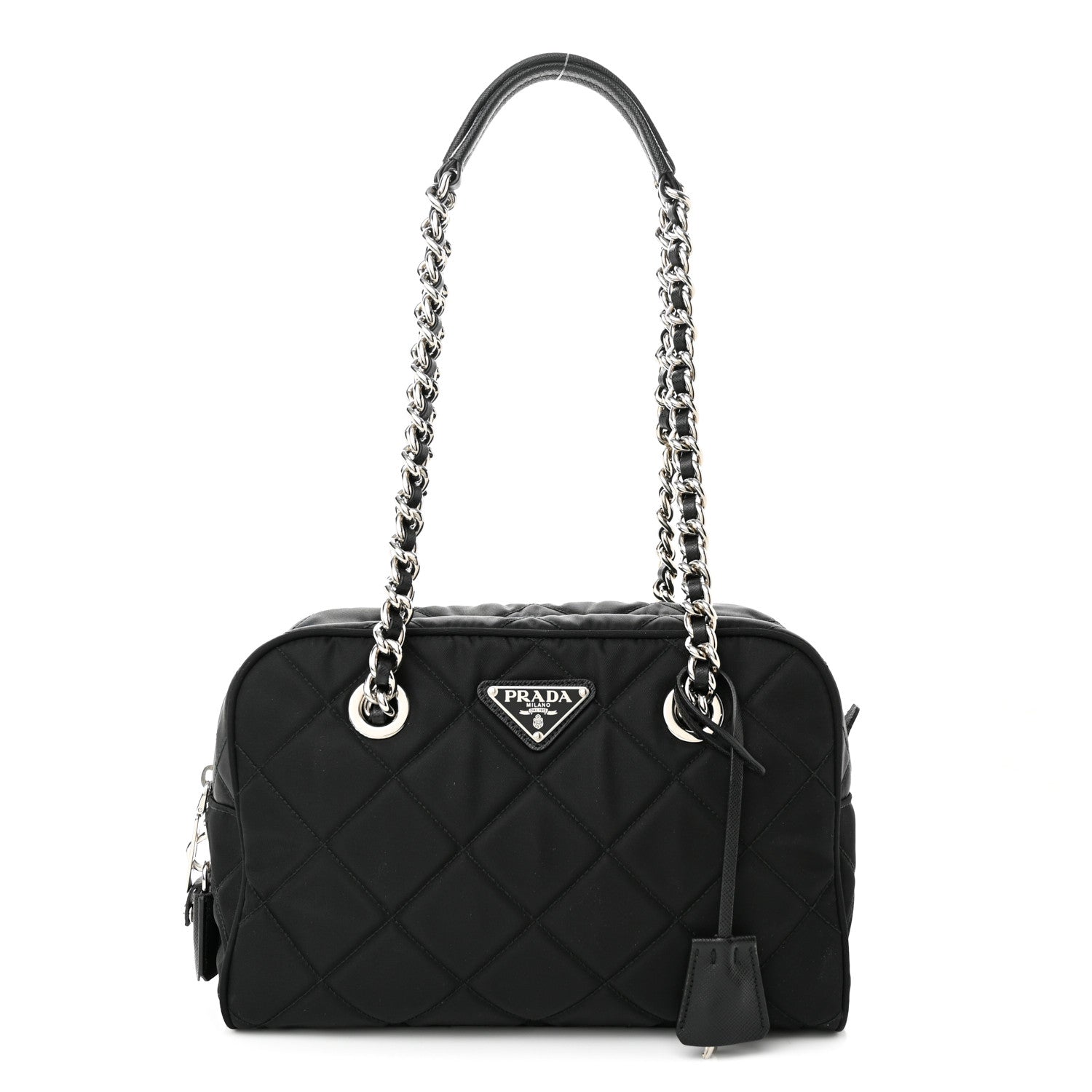 Prada Nylon Tessuto Impuntu Quilted Shoulder Bag Black 1 of 9