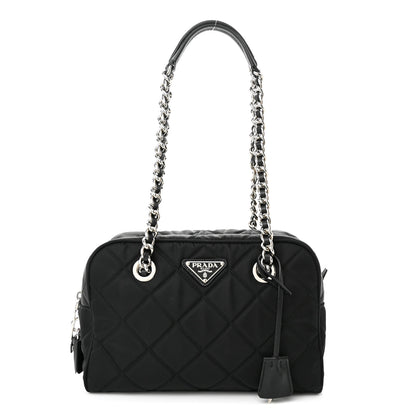 Prada Nylon Tessuto Impuntu Quilted Shoulder Bag Black 1 of 9