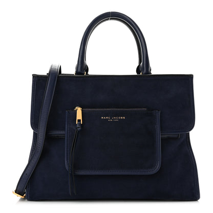 Marc Jacobs Suede Madison Tote Weekender Bag Midnight Blue 1 of 10