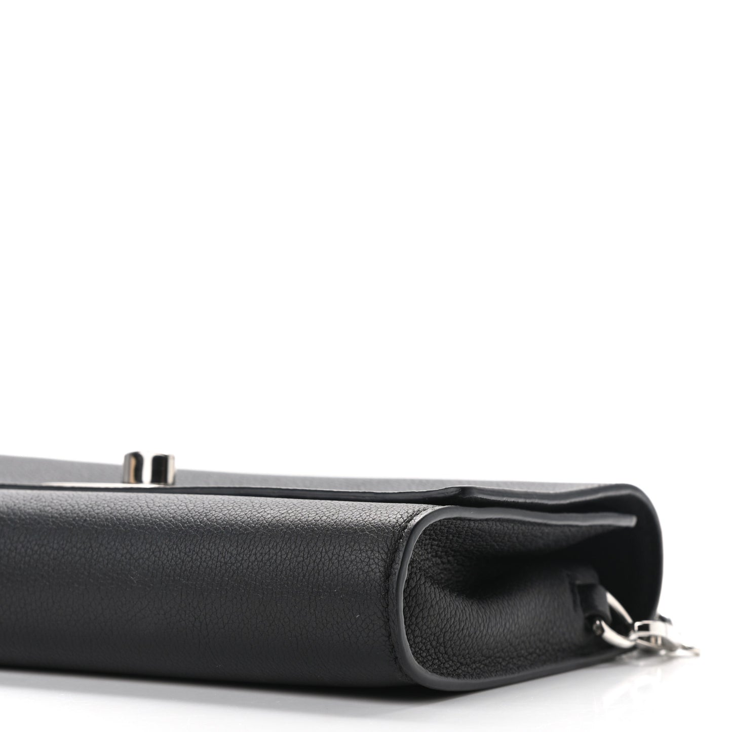 Calfskin Lockme Clutch Black