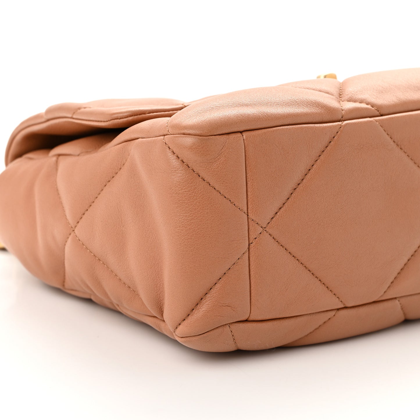 Lambskin Quilted Large Chanel 19 Flap Brown