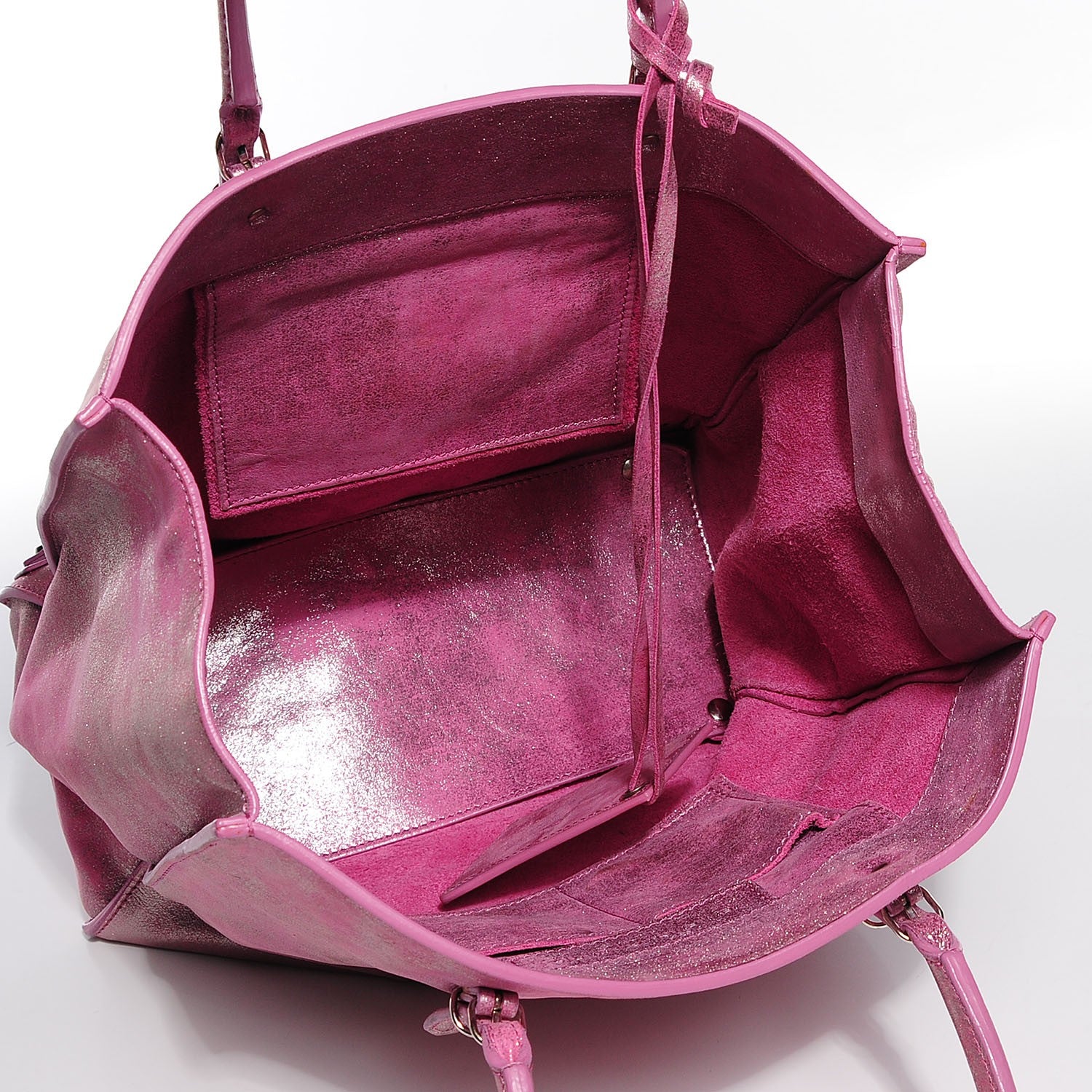 Balenciaga Metallic Calfskin Milkyway Papier A4 Tote Fuchsia 5 of 9