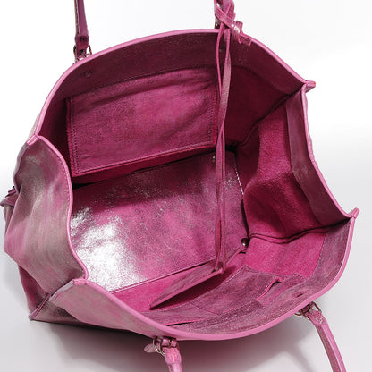 Balenciaga Metallic Calfskin Milkyway Papier A4 Tote Fuchsia 5 of 9