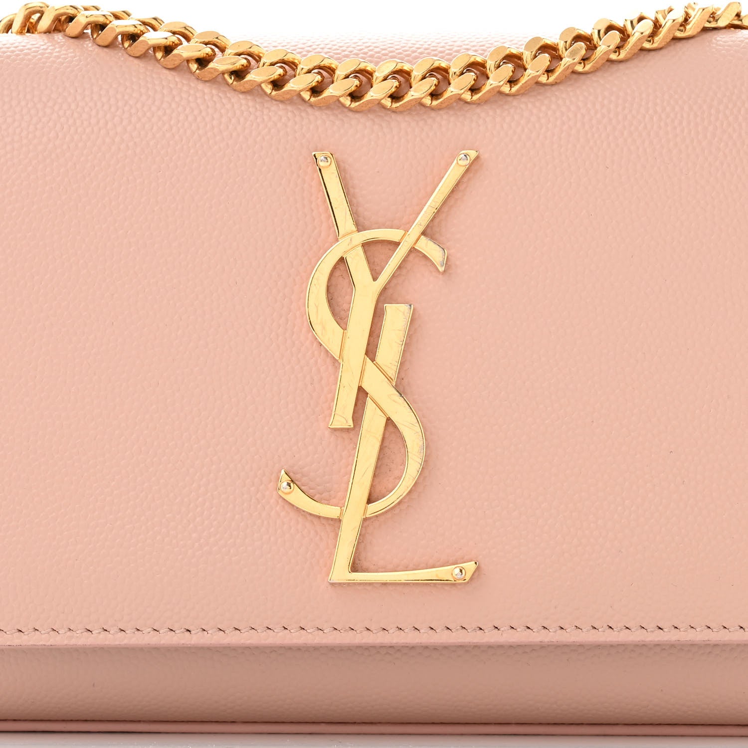 Saint Laurent Grain De Poudre Small Monogram Kate Satchel Pale Blush 7 of 12