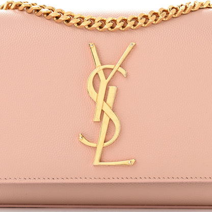 Saint Laurent Grain De Poudre Small Monogram Kate Satchel Pale Blush 7 of 12
