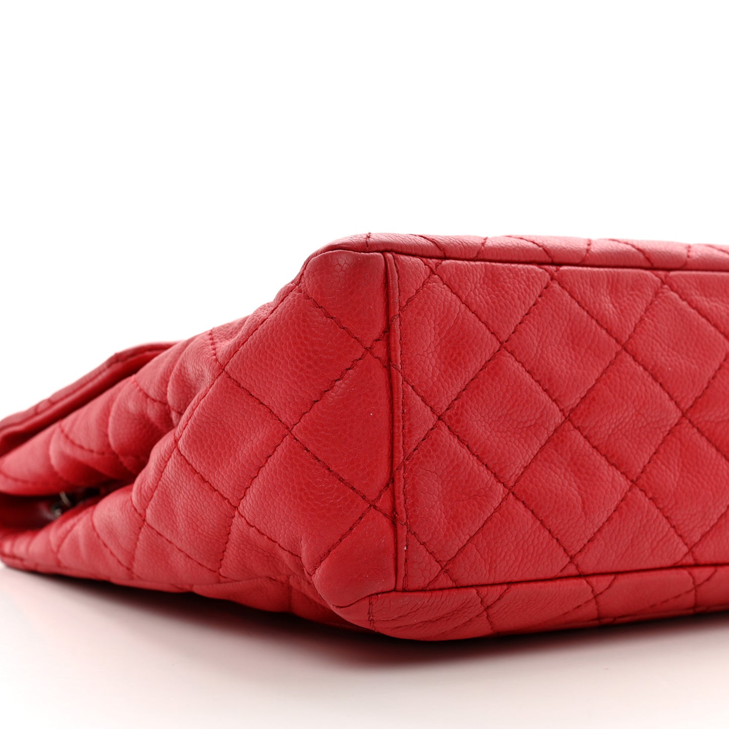 Soft Caviar Quilted Jumbo XL Single Flap Red