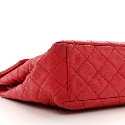 Chanel Soft Caviar Quilted Jumbo XL Single Flap Red 9 of 12