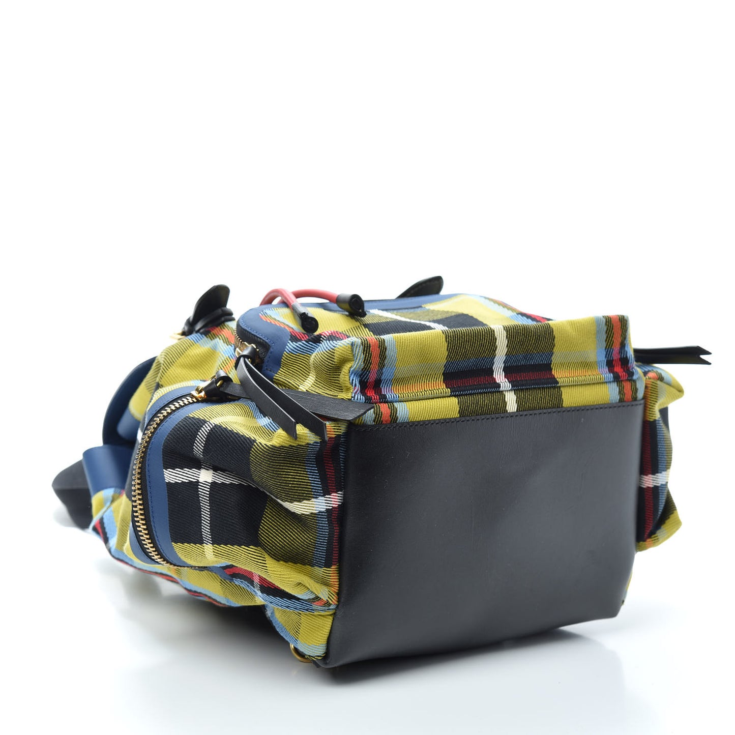 Canvas Tartan Medium Rucksack Backpack Flax Yellow