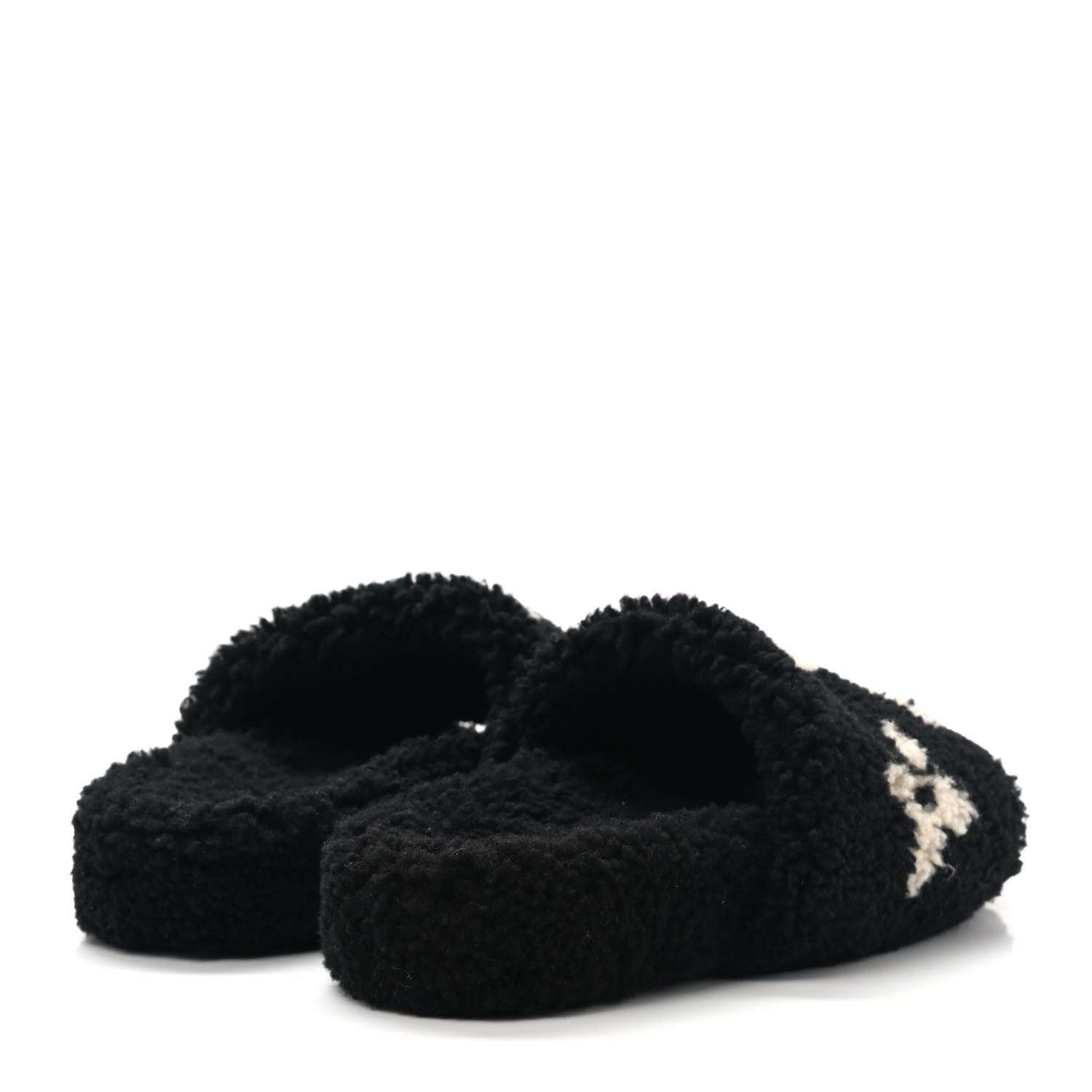 Louis Vuitton Shearling Monogram Giant Paseo Flat Comfort Mule 38.5 Black 4 of 8