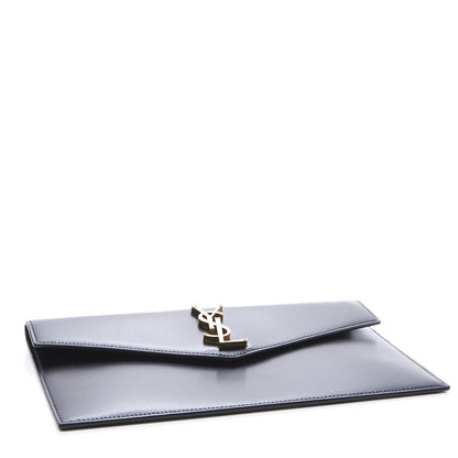 Saint Laurent Smooth Shiny Calfskin Monogram Uptown Pouch Black 3 of 10