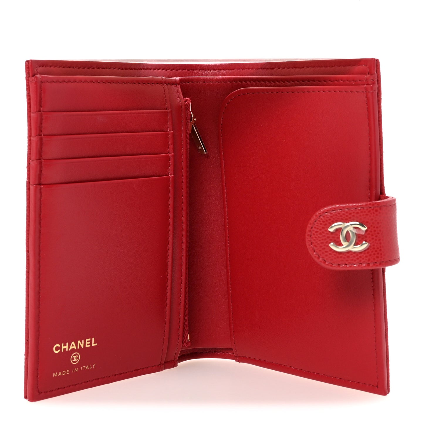 Caviar Quilted Passport Holder Red