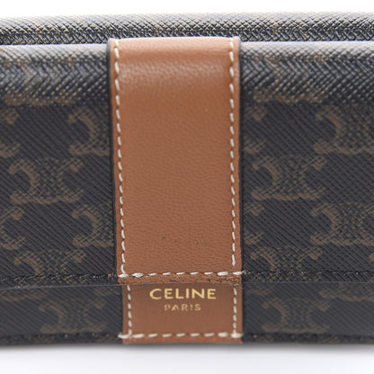 Celine Canvas Triomphe Folded Compact Wallet Tan 9 of 10