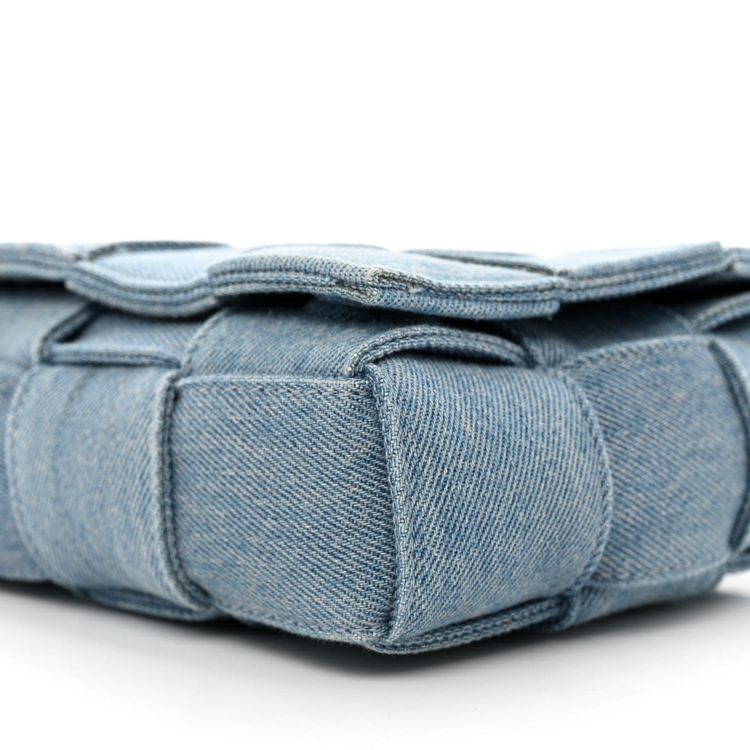 Bottega Veneta Denim Maxi Intrecciato Cassette Crossbody Bag Blue 9 of 9