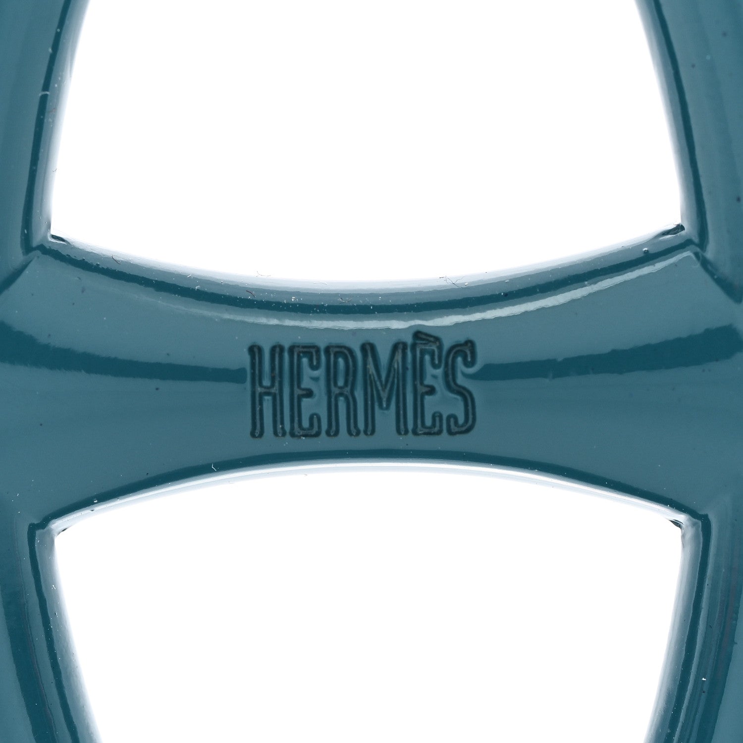 Hermes Lacquer Chaine D'Ancre Scarf Ring Bleu Canard 3 of 5