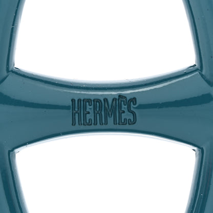 Hermes Lacquer Chaine D'Ancre Scarf Ring Bleu Canard 3 of 5