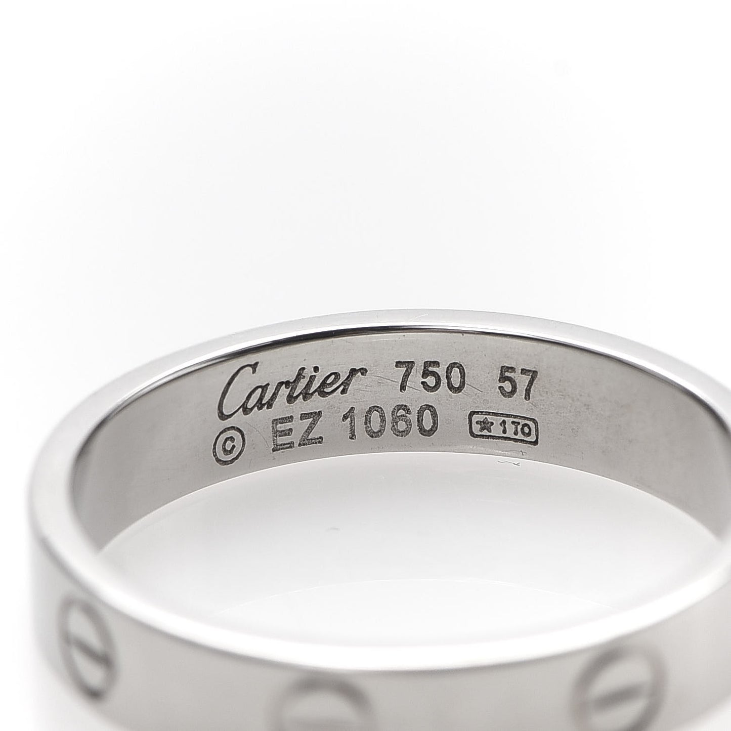 18K White Gold 3.5mm LOVE Wedding Band Ring 57 8