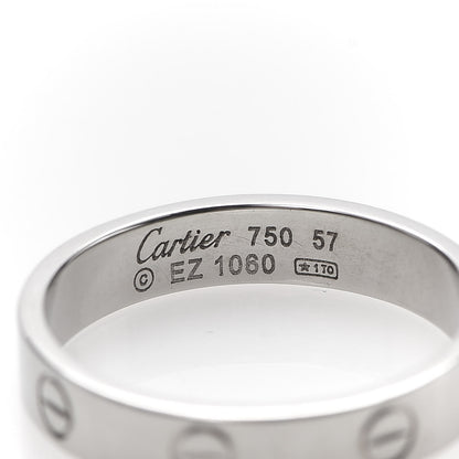 Cartier 18K White Gold 3.5mm LOVE Wedding Band Ring 57 8 4 of 4