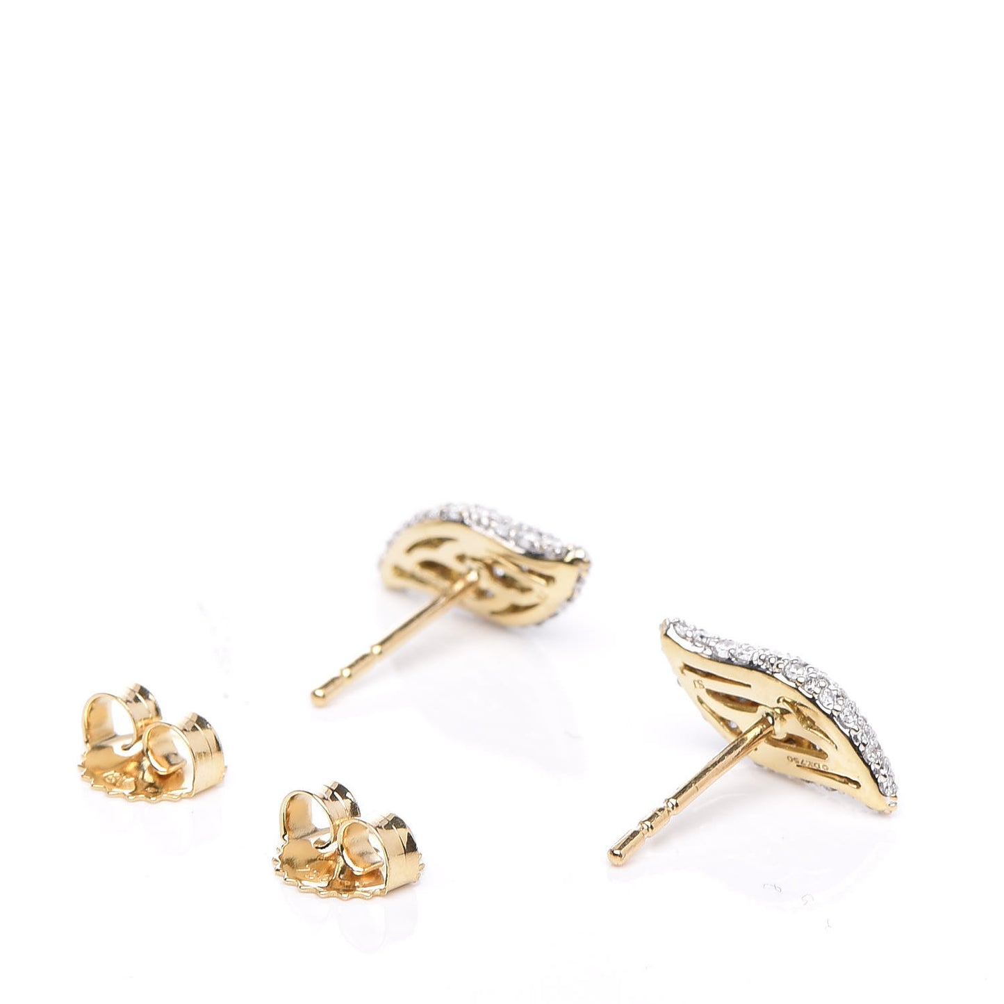 18K Yellow White Gold Diamond Hampton Earrings
