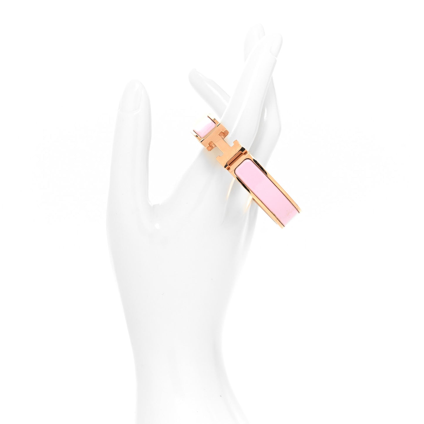 Enamel Narrow Clic Clac H Bracelet PM Rose Dragee
