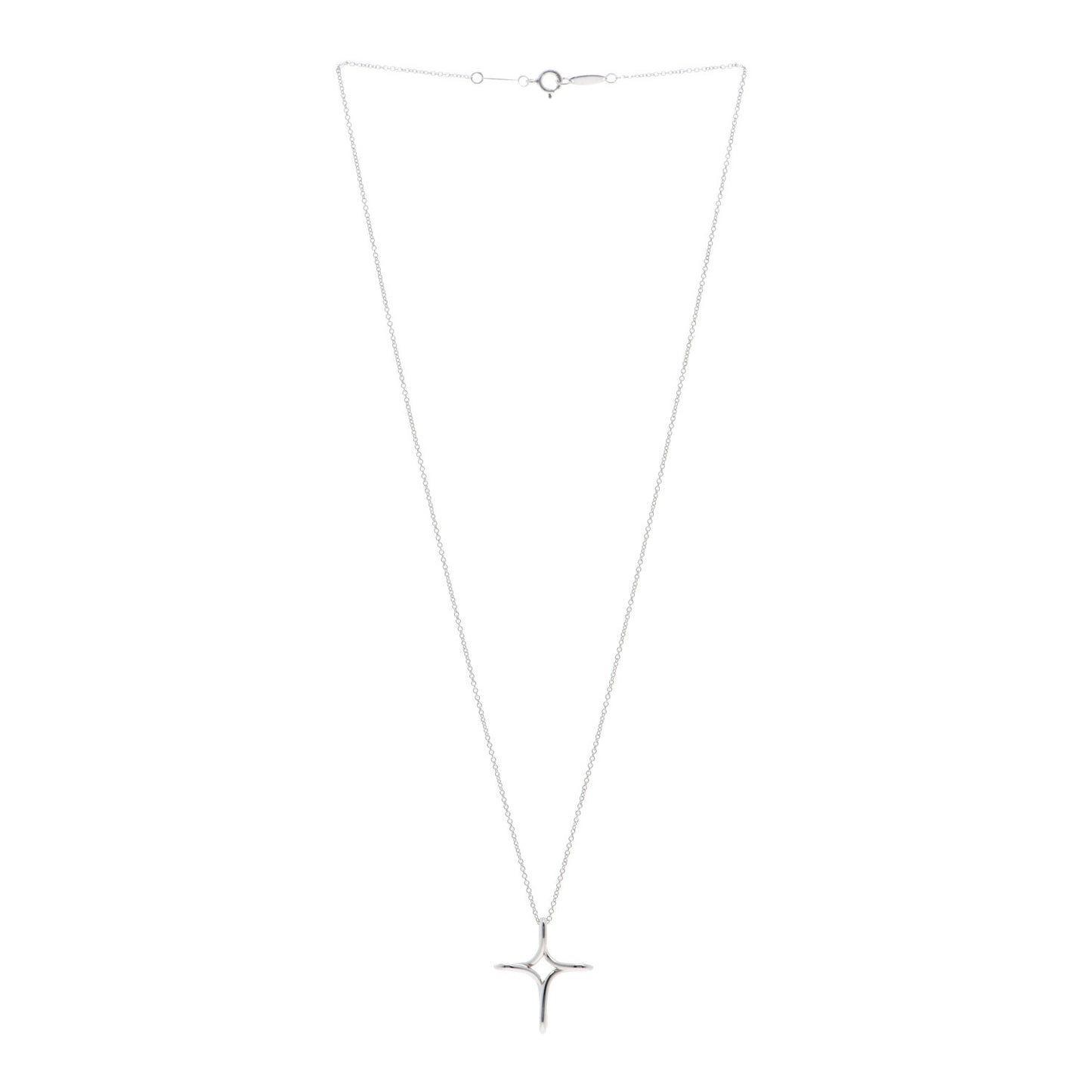 Sterling Silver Elsa Peretti Infinity Cross Pendant Necklace