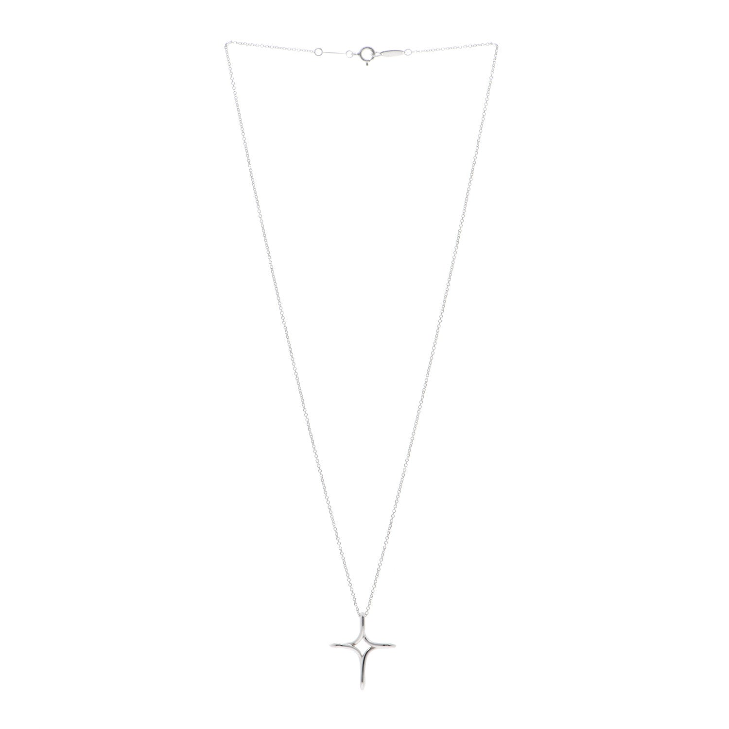 Tiffany Sterling Silver Elsa Peretti Infinity Cross Pendant Necklace 3 of 4