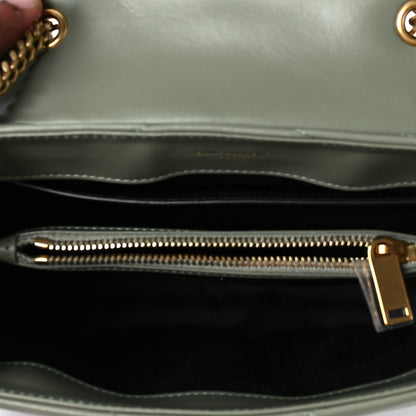 Saint Laurent Calfskin Y Quilted Monogram Small Loulou Chain Satchel Light Sage 5 of 7