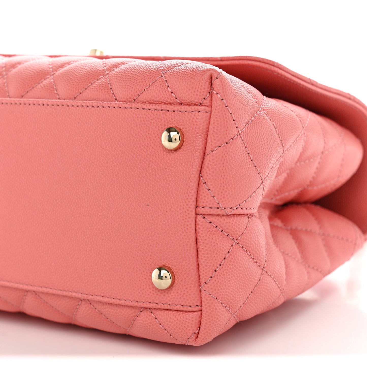 Caviar Quilted Small Coco Handle Flap Pink