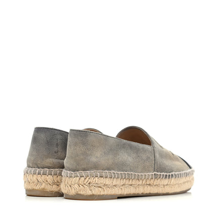 Chanel Suede Lambskin Espadrilles 37 Grey Black 3 of 4