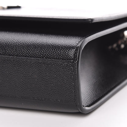 Saint Laurent Grain De Poudre Medium Classic Monogram Kate Satchel Black 9 of 10