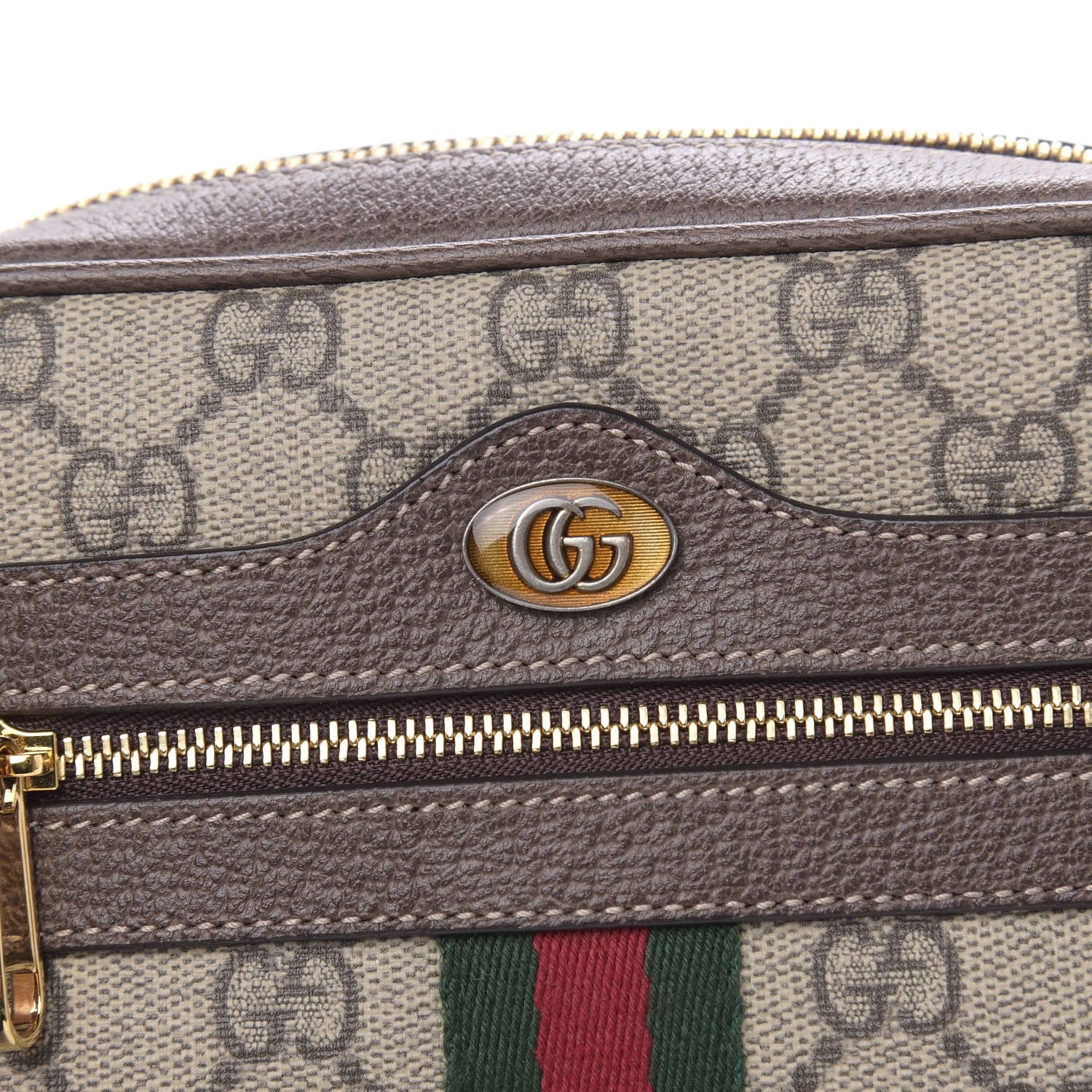 Gucci GG Supreme Monogram Web Mini Ophidia Shoulder Bag Brown 10 of 11