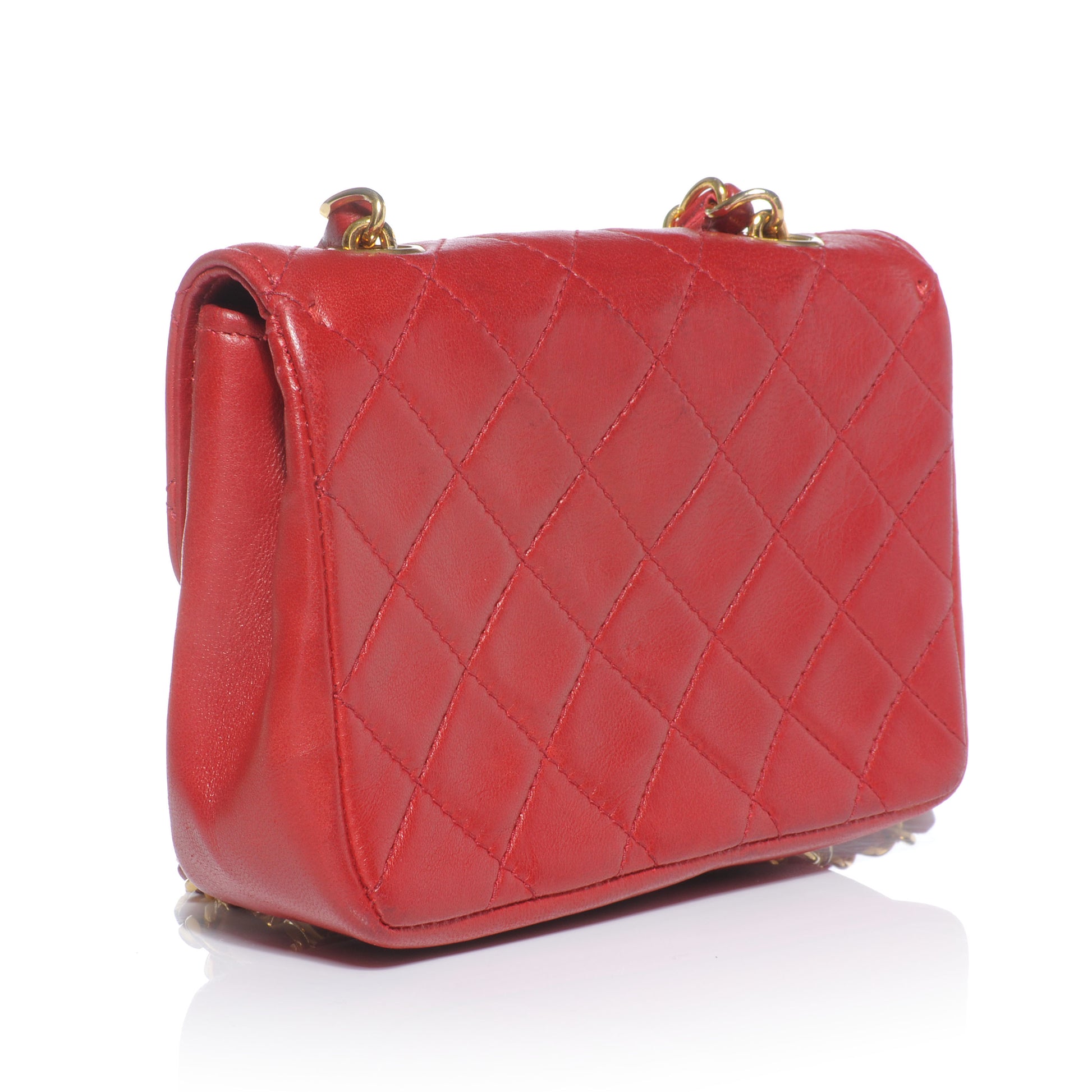 Chanel Lambskin Quilted Extra Mini Flap Red 3 of 9