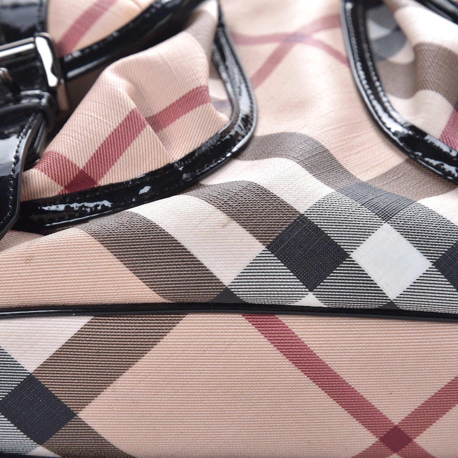 Burberry Patent Supernova Check Drawstring Hobo 12 of 13