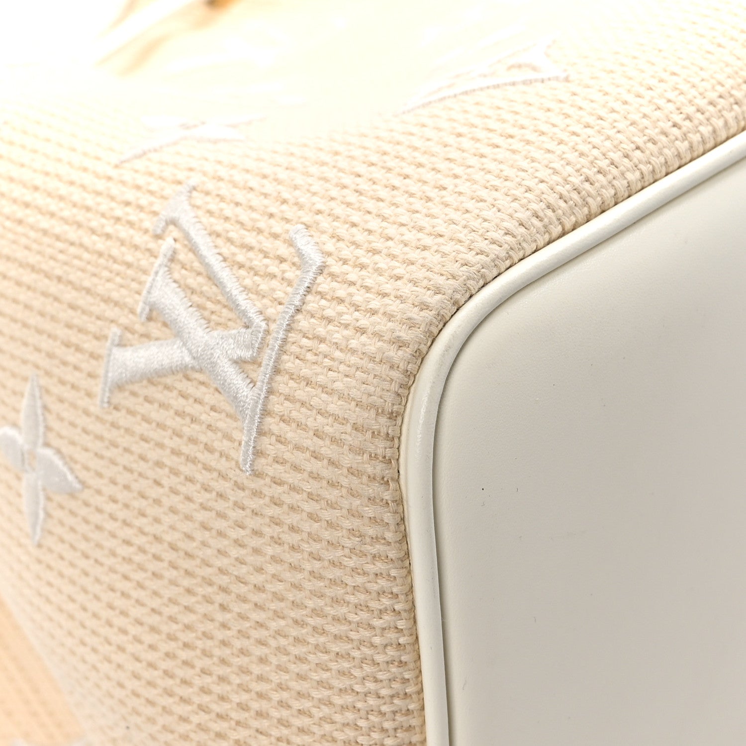 Louis Vuitton Cotton Monogram Embroidered Neonoe MM Beige White 12 of 14