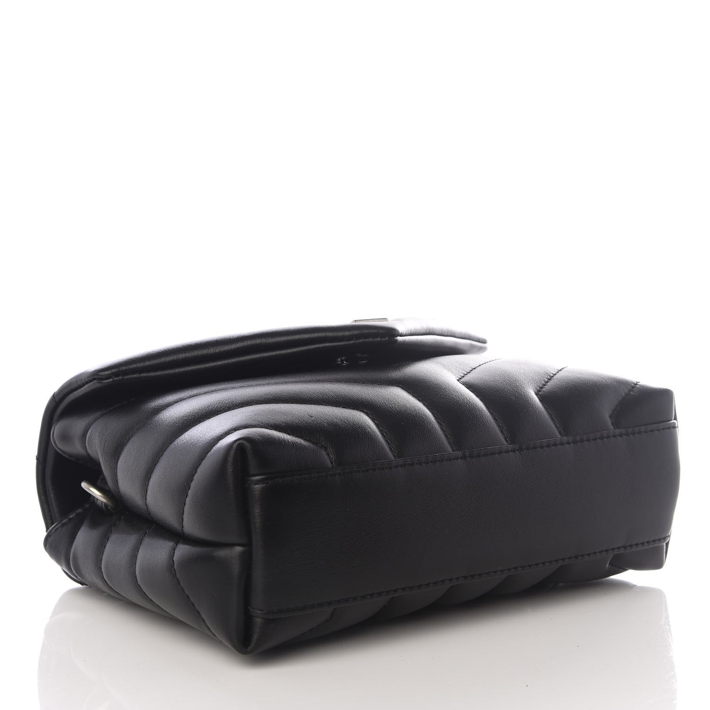 Calfskin Y Quilted Monogram Toy Loulou Crossbody Bag Black