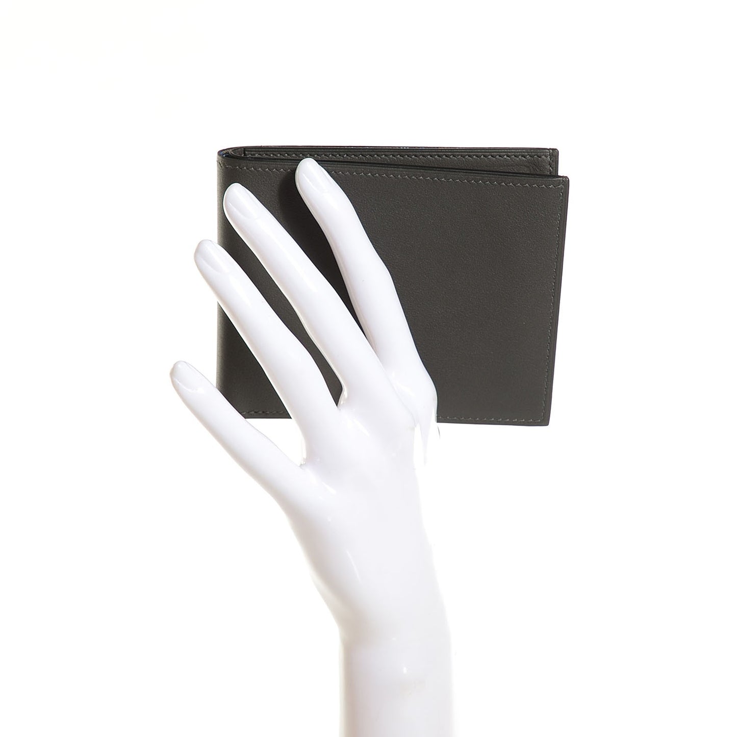 Veau Swift Silk Citizen Twill Wallet Etain Bleu de Malte
