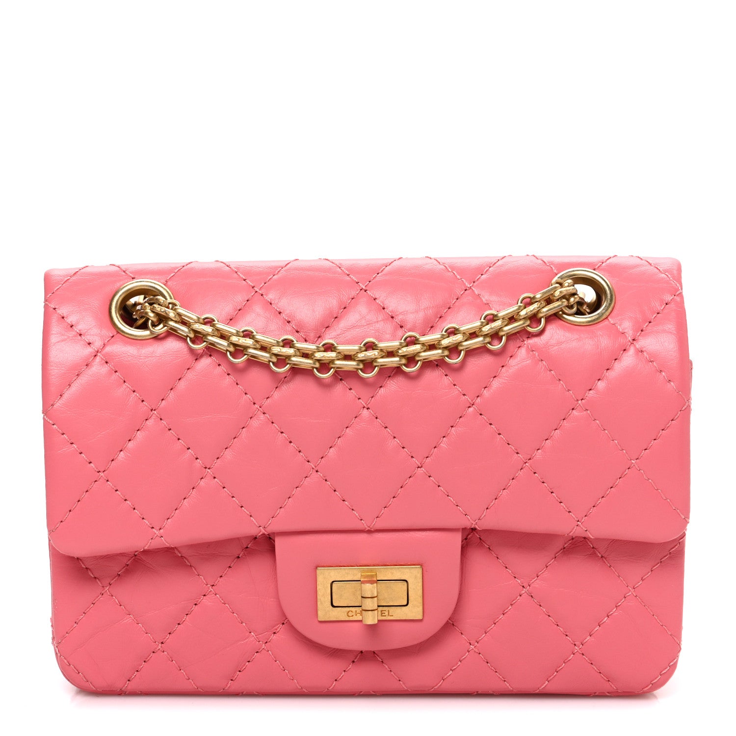 Chanel Aged Calfskin Quilted 2.55 Reissue Mini Flap Pink 1 of 10