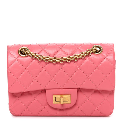 Chanel Aged Calfskin Quilted 2.55 Reissue Mini Flap Pink 1 of 10