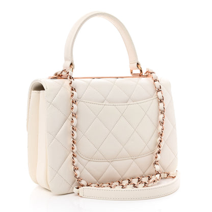 Chanel Lambskin Quilted Small Trendy CC Dual Handle Flap Bag White 3 of 12