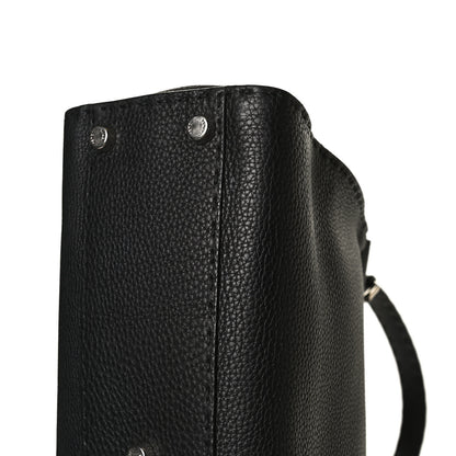 Fendi Cuoio Romano Selleria Bi-Color Medium Peekaboo Iconic Satchel Black Mou 8 of 14