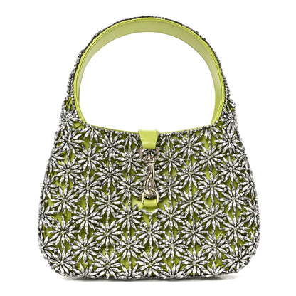 Gucci Calfskin Crystal Small Jackie 1961 Hobo Bag Green 1 of 10